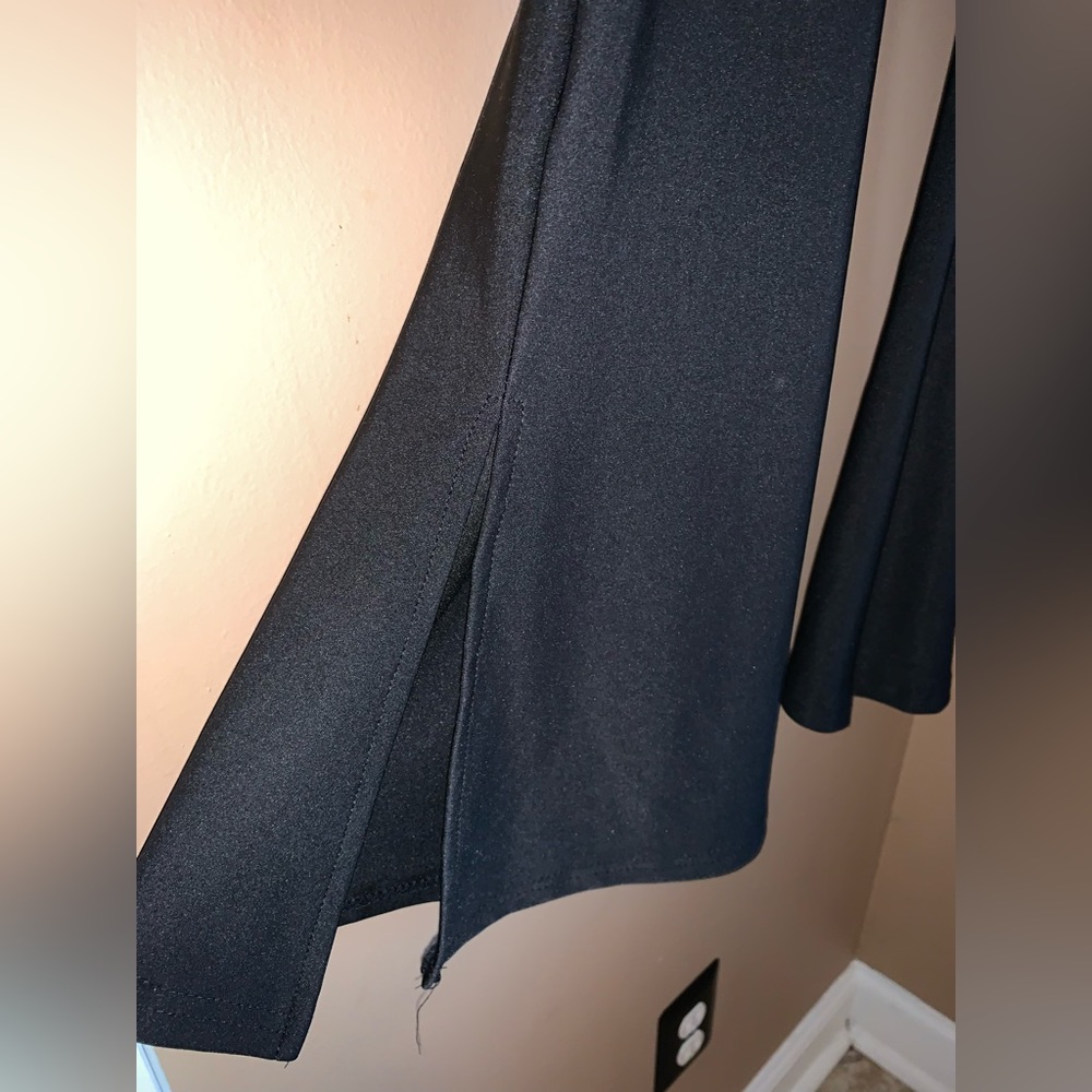 BLACK FLARE WITH SLIT DRESS PANTS